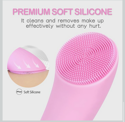 Face Scrubber with Heat Massage End, Vibrating Exfoliator Scrubber for Deep Cleaning, Waterproof Face Brush for Women and Men